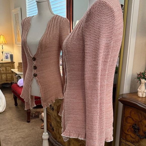 Kimchi Blue Blush Pink Ruffled Cardigan - Picture 5 of 11